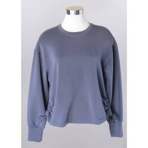 NEW KEREN HART women's soft oversized crew top in charcoal